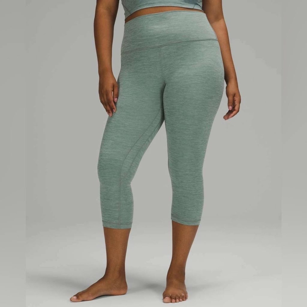 Lululemon Align High-Rise Crop (21in) Heathered Tidewater Teal - Size 4 - Picture 2 of 5